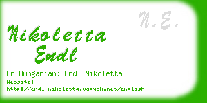 nikoletta endl business card